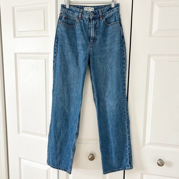 Abercrombie & Fitch The Loose High Rise Jeans Blue Denim Size 26 Women’s EUC - Picture 8 of 8
